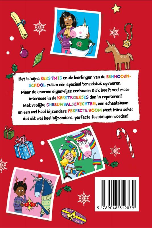 Achterkant van Vrolijk Sneeuweenhoornfeest!