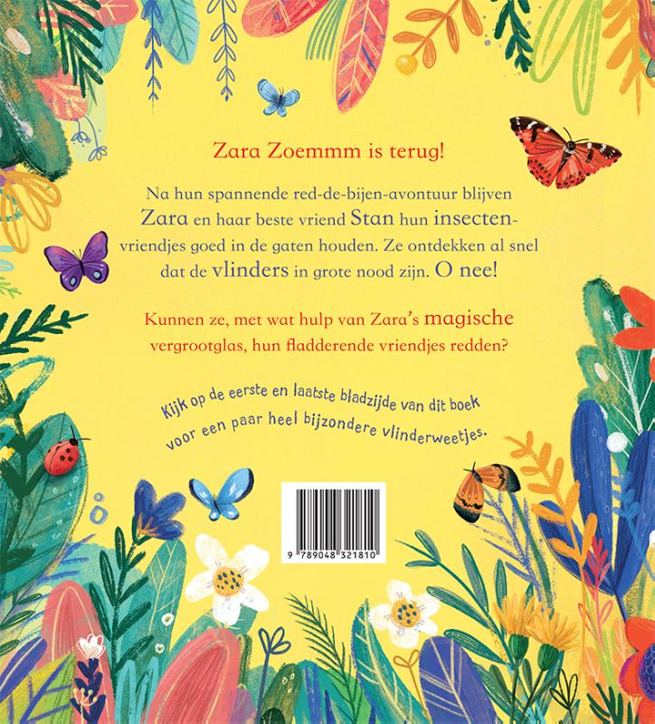 Achterkant van Zara Zoemmm en de dappere vlinder