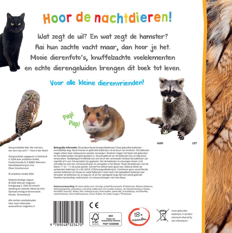 Achterkant van Welk dier hoor ik hier? Nachtdieren