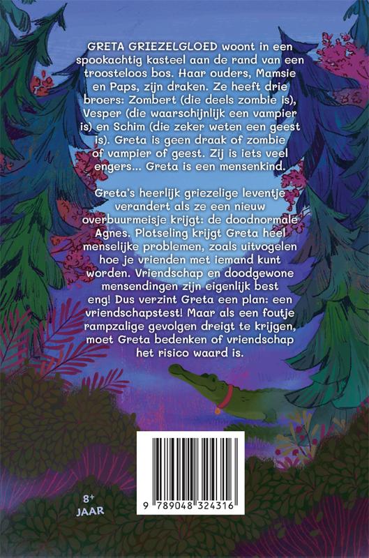Achterkant van Greta Griezelgloed en de doodgewone nieuwe buren