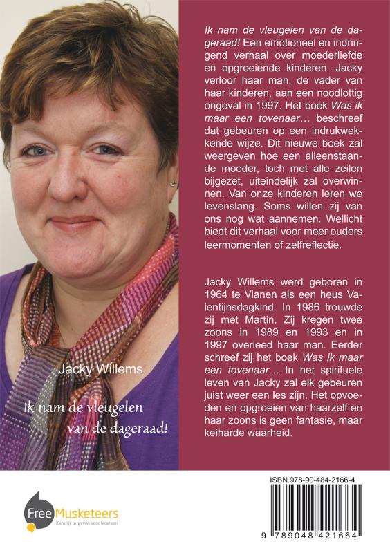 Achterkant van Ik nam de vleugelen van de dageraad!