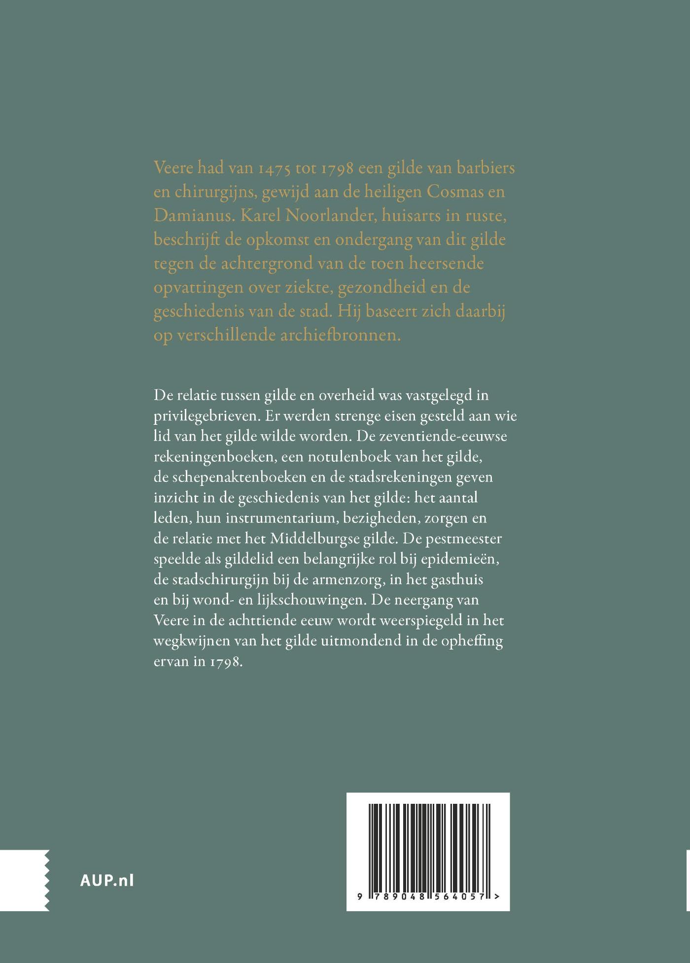 Achterkant van Het gilde van de barbiers en chirurgijns te Veere, 1475-1798