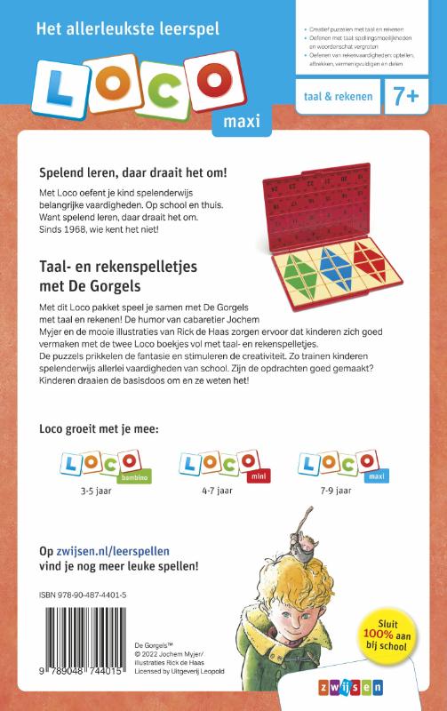 Achterkant van Loco maxi De Gorgels pakket taal & rekenen