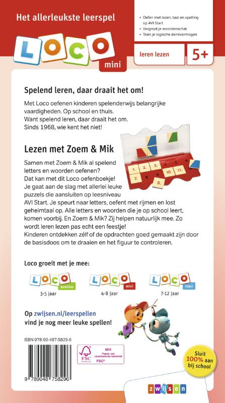 Achterkant van Zoem & Mik lezen