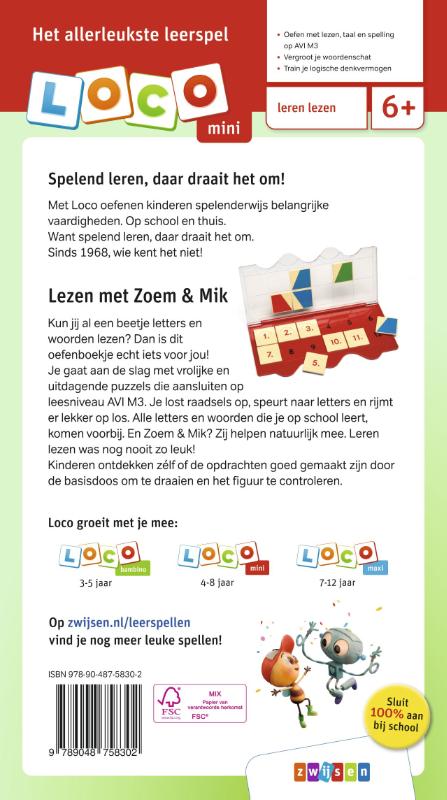 Achterkant van Zoem & Mik lezen