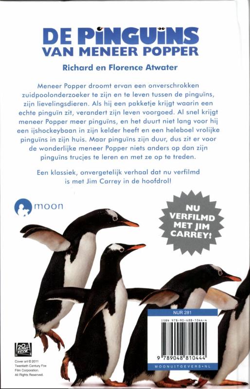 Achterkant van De pinguins van meneer Popper
