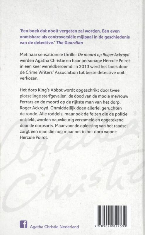 Achterkant van De moord op Roger Ackroyd