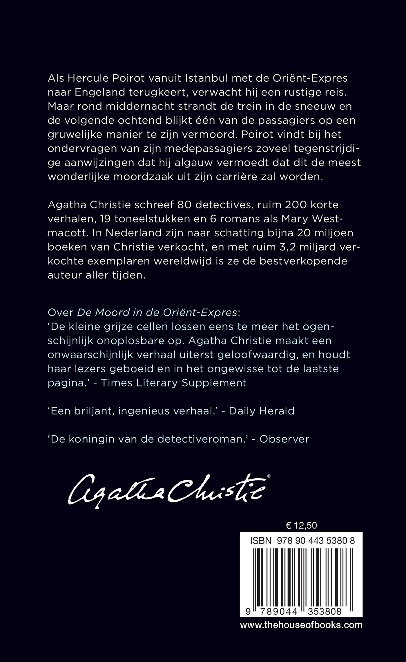 Achterkant van Moord in de Orient-Expres