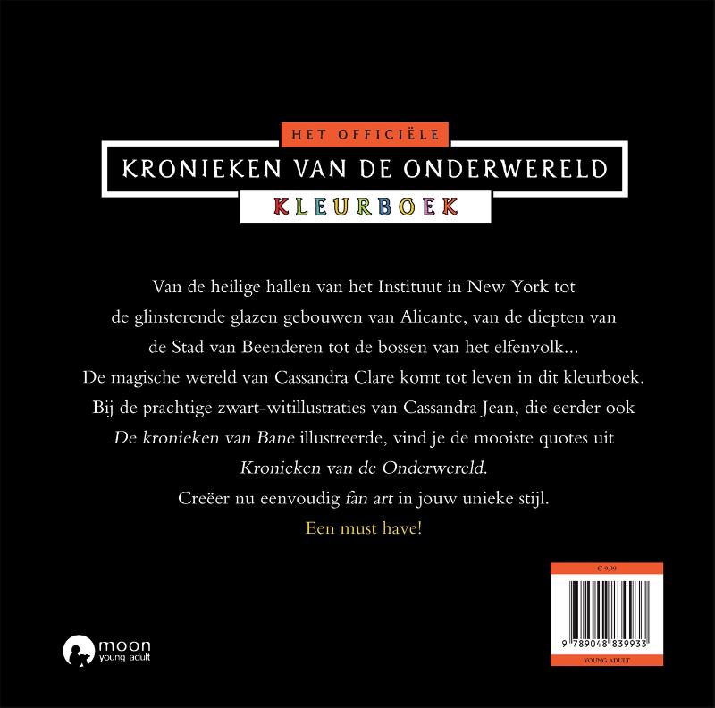 Achterkant van Het officiële Kronieken van de Onderwereld kleurboek