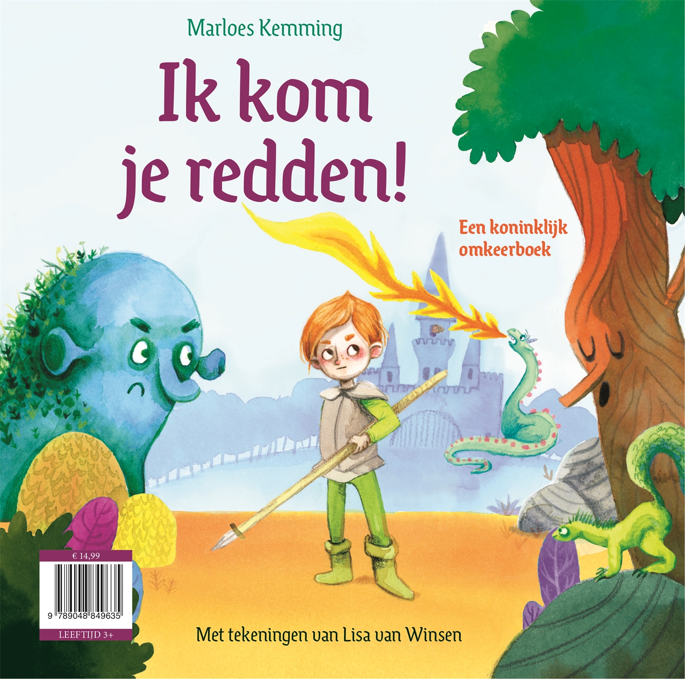 Achterkant van Ik kom je redden! - Een koninklijk omkeerboek