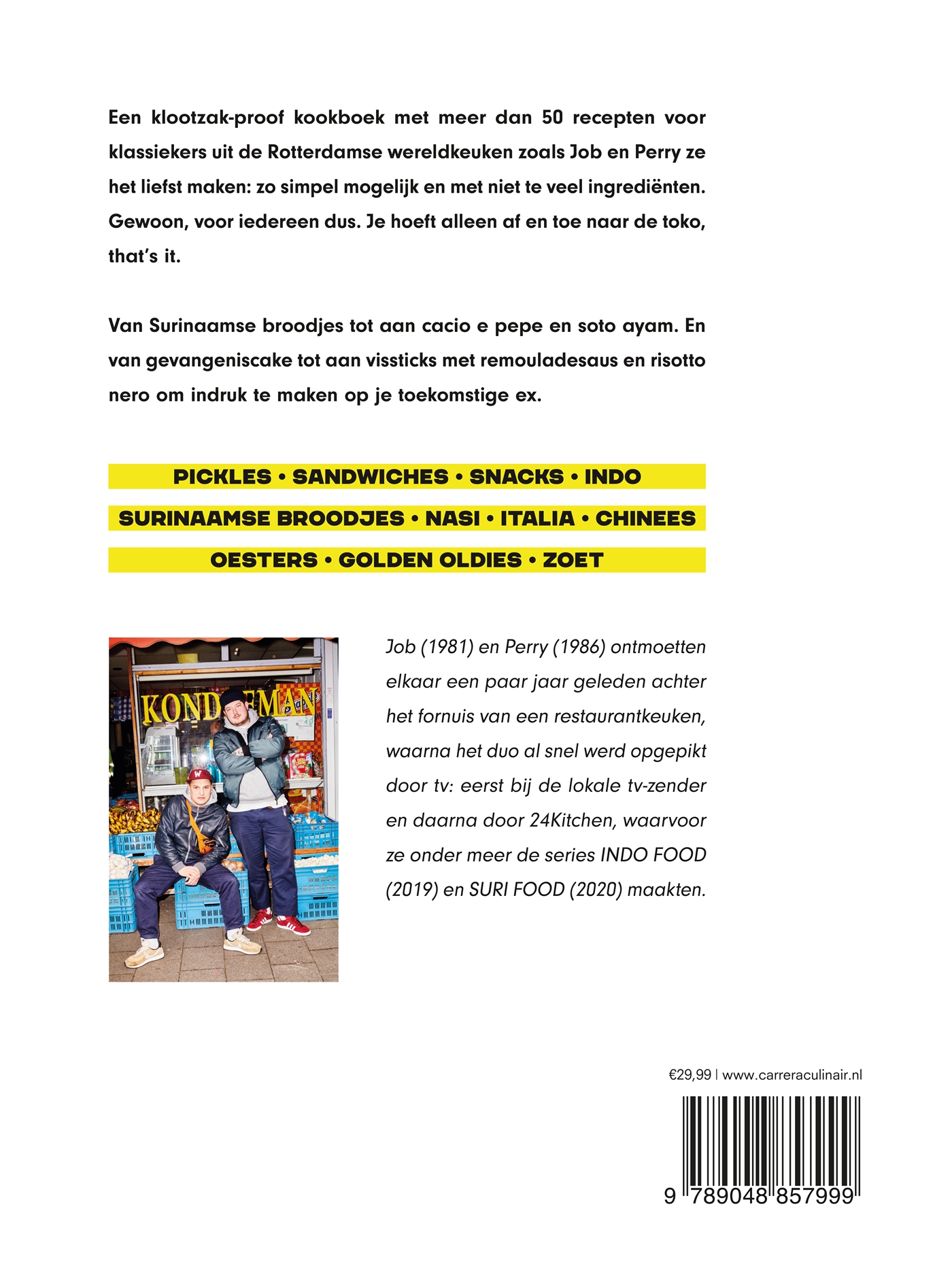Achterkant van Job en Perry
