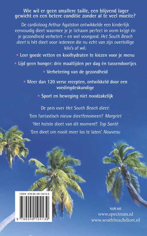 Achterkant van Het South Beach dieet