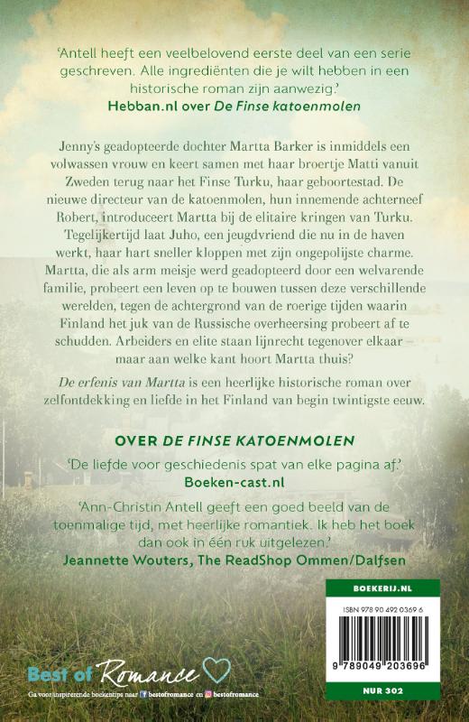 Achterkant van De erfenis van Martta