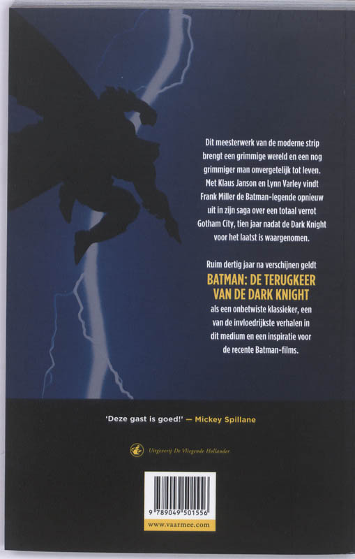 Achterkant van De terugkeer van de Dark Knight