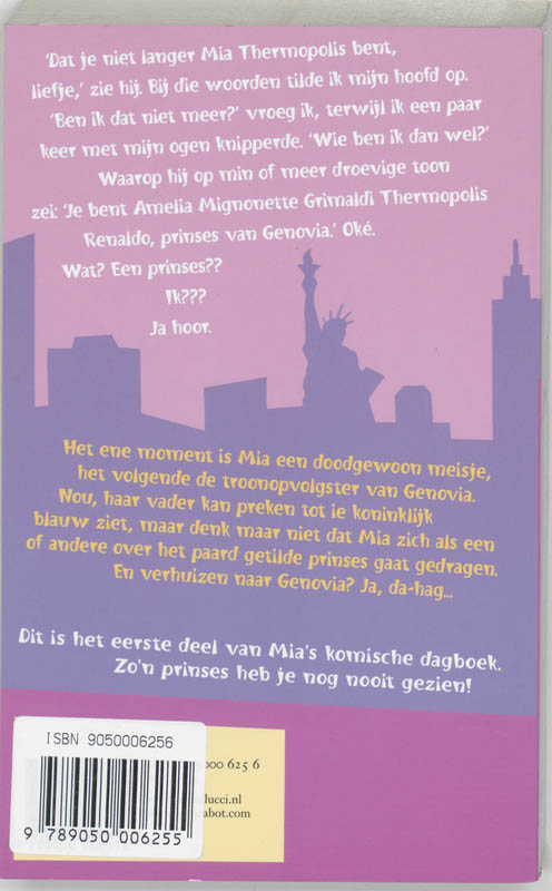 Achterkant van Dagboek van een prinses
