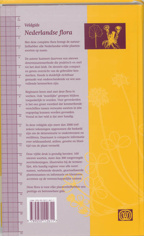 Achterkant van Veldgids Nederlandse Flora