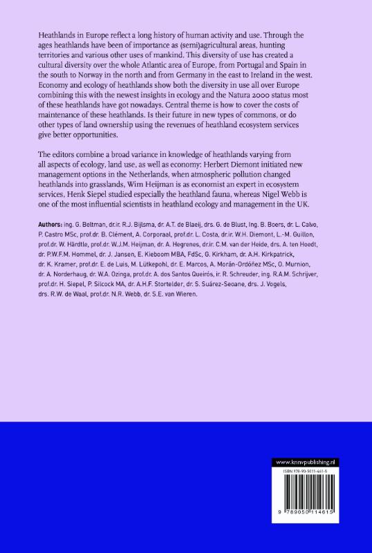 Achterkant van Economy and ecology of heathlands