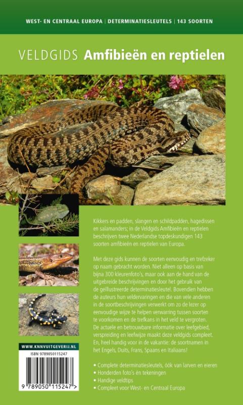 Achterkant van Veldgids amfibieën en reptielen