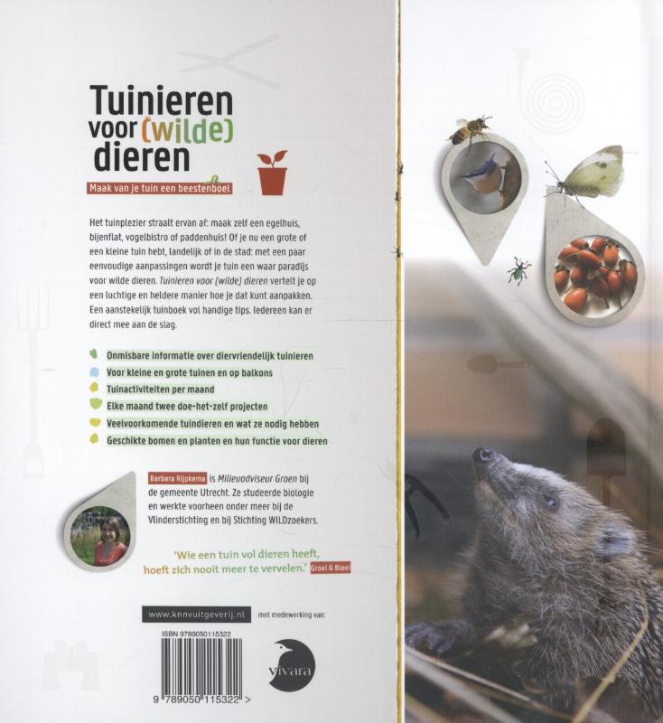 Achterkant van Tuinieren voor [wilde] dieren