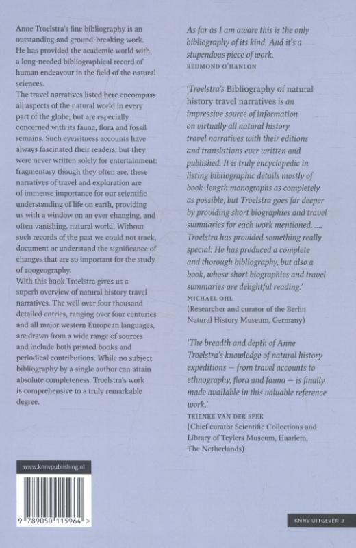 Achterkant van Bibliography of natural history travel narratives