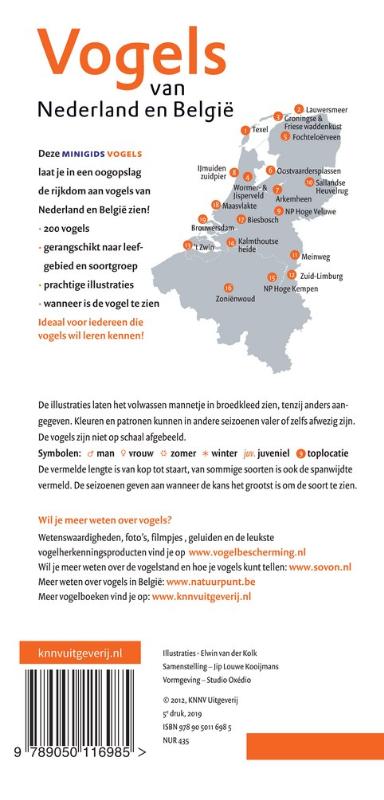 Achterkant van Set Minigids Vogels van Nederland en België