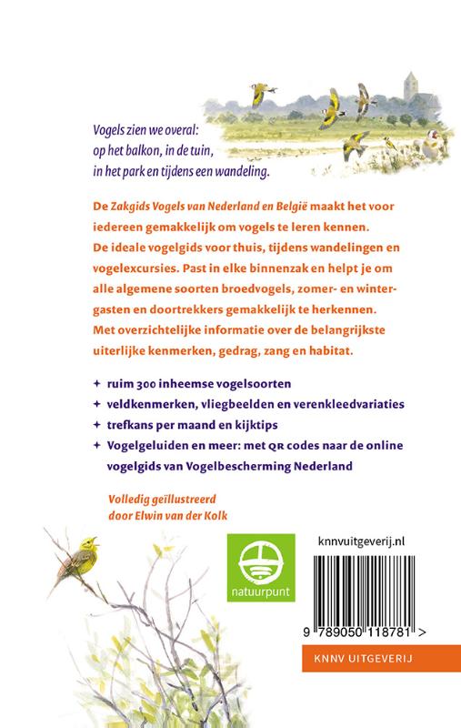 Achterkant van Zakgids Vogels van Nederland en België