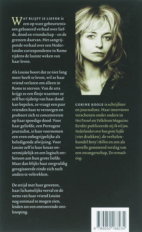 Achterkant van Wat blijft is liefde