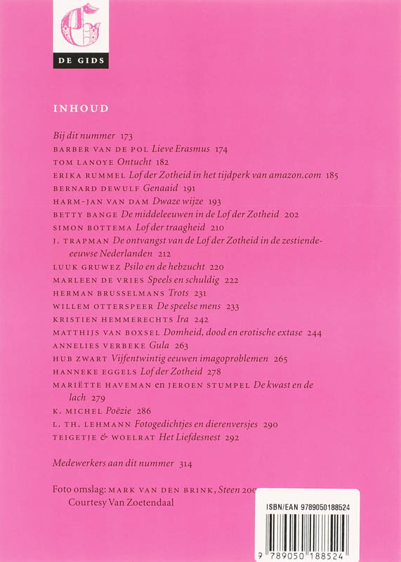 Achterkant van Maart 2007 Lof der zotheid