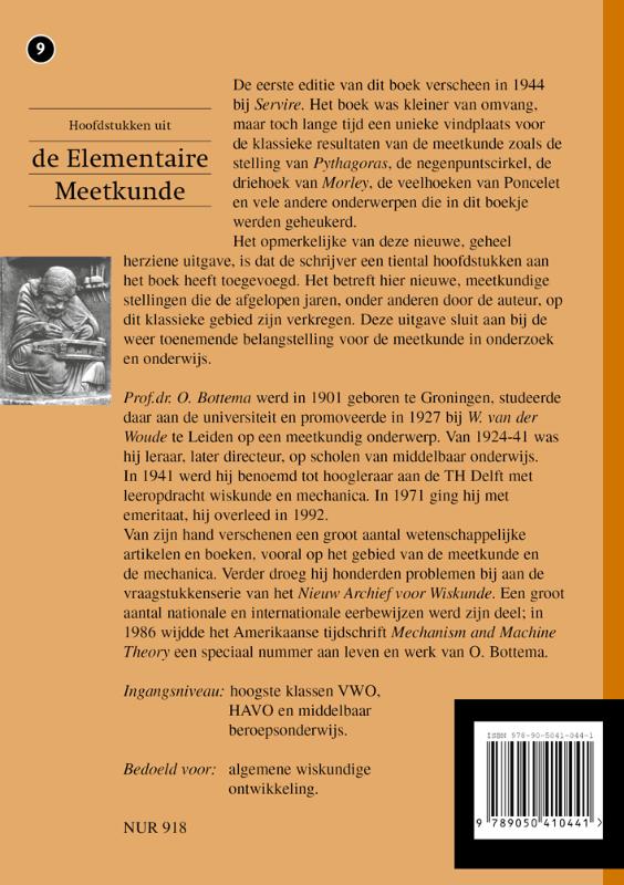 Achterkant van Hoofdstukken uit de elementaire meetkunde