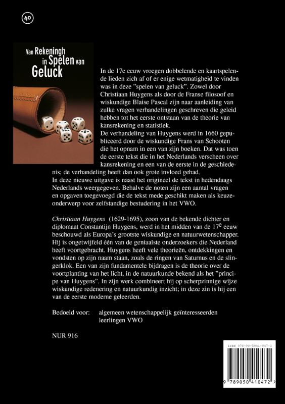 Achterkant van Van rekeningh in spelen van geluck