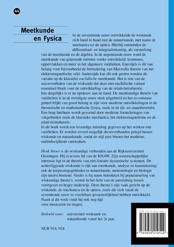 Achterkant van Meetkunde en fysica