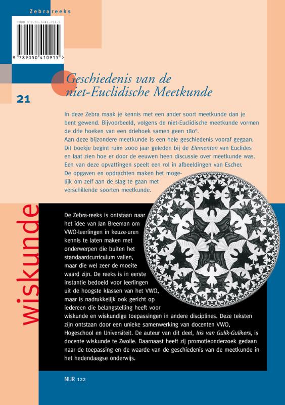 Achterkant van Geschiedenis van de niet-Euclidische Meetkunde