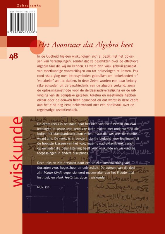 Achterkant van Het avontuur dat Algebra heet