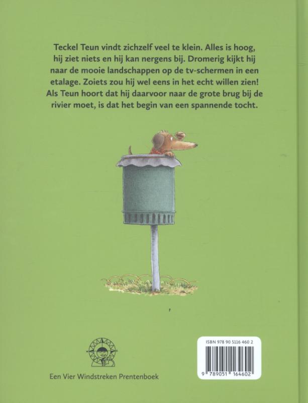 Achterkant van Teckel Teun zoekt het hogerop