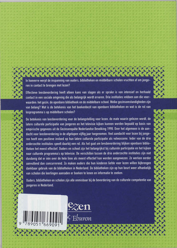 Achterkant van Leesbevordering door ouders, bibliotheek en school