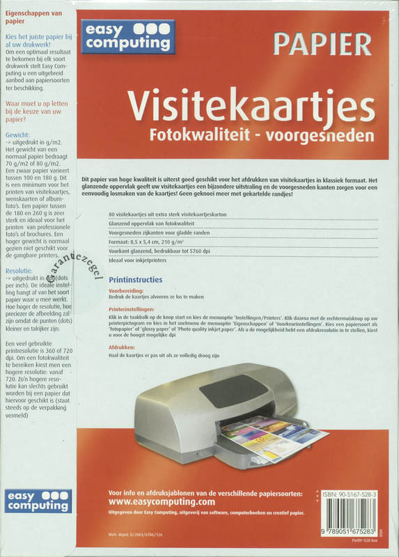 Achterkant van Fotokwaliteit voorgesneden