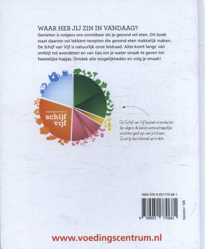 Achterkant van Schijf van vijf het kookboek