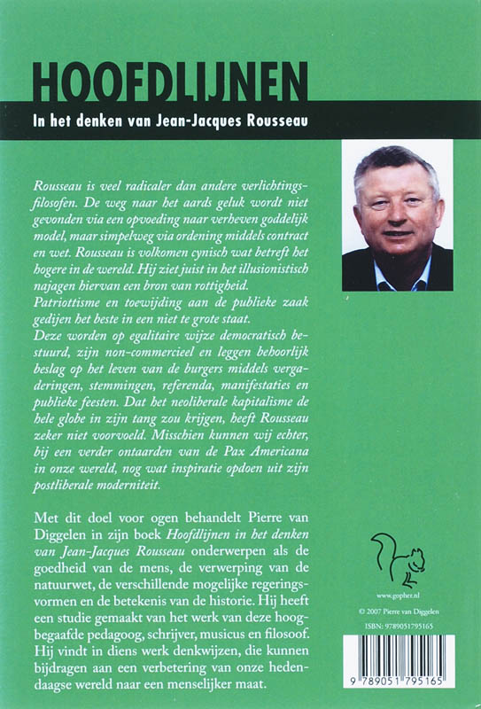 Achterkant van Hoofdlijnen in het denken van Jean-Jacques Rousseau