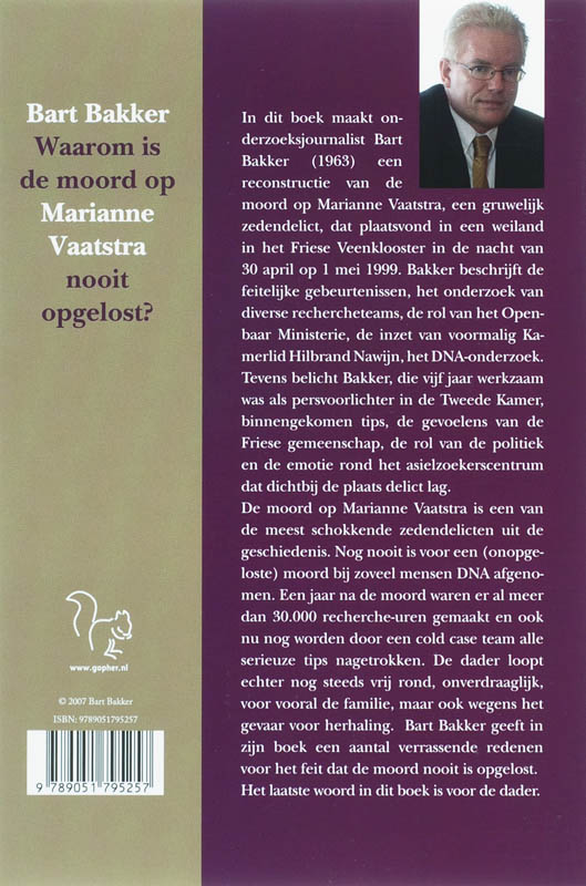 Achterkant van Waarom is de moord op Marianne Vaatstra nooit opgelost?