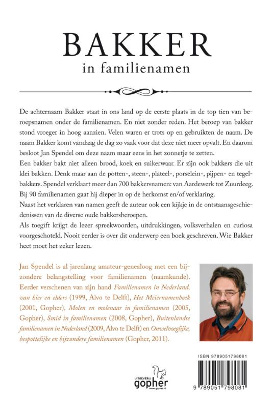 Achterkant van Bakker in familienamen