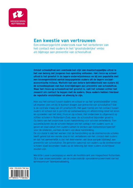 Achterkant van Een kwestie van vertrouwen