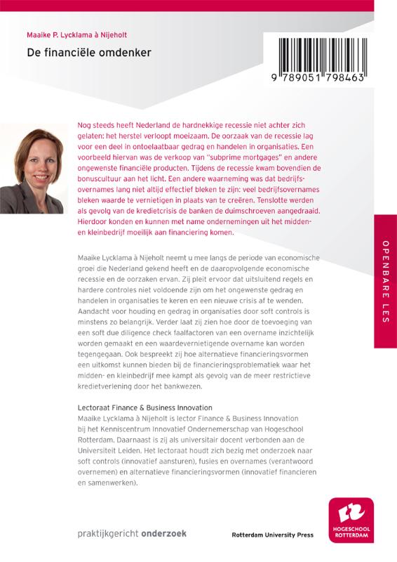 Achterkant van De financiele omdenker