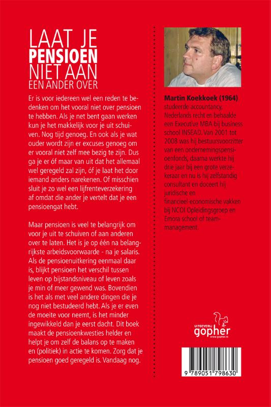 Achterkant van Laat je pensioen niet aan een ander over