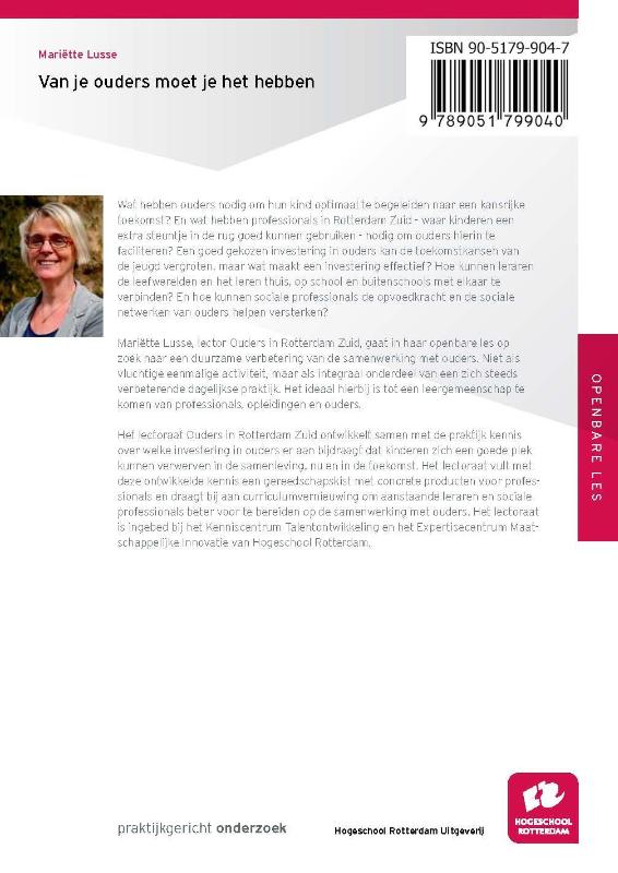 Achterkant van Van je ouders moet je het hebben