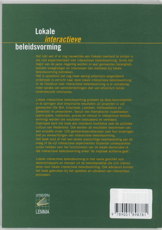 Achterkant van Lokale interactieve beleidsvorming