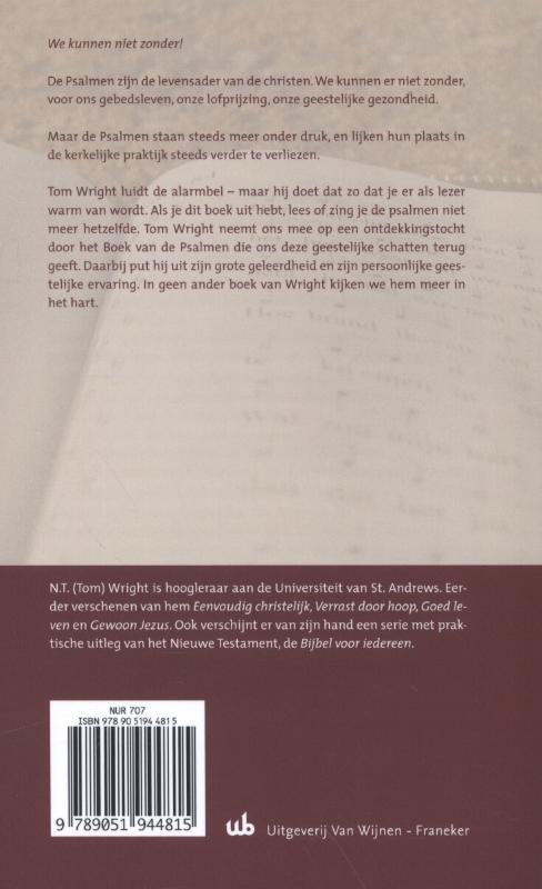Achterkant van Pleidooi voor de Psalmen