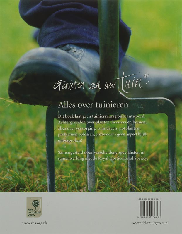 Achterkant van Genieten van uw tuin