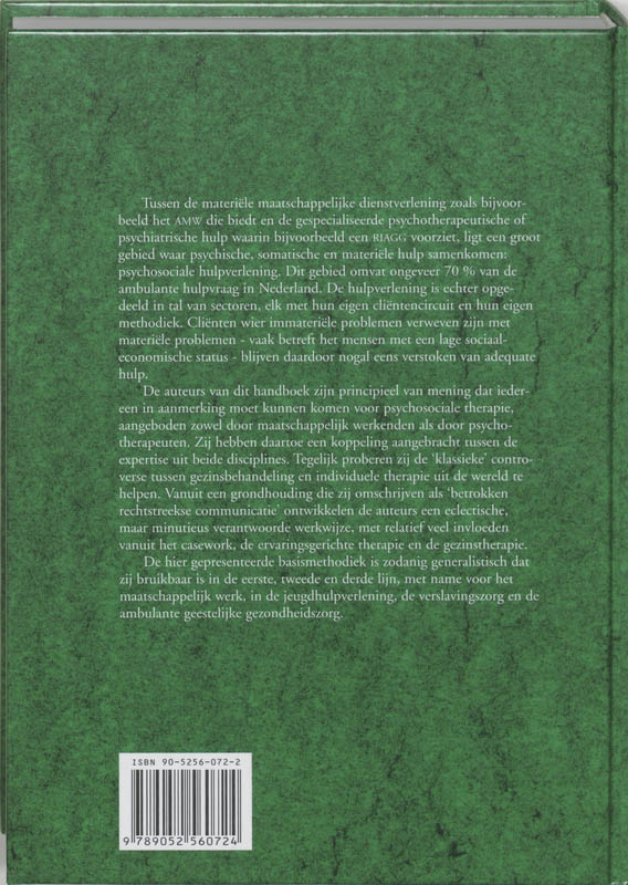 Achterkant van Handboek psychosociale therapie