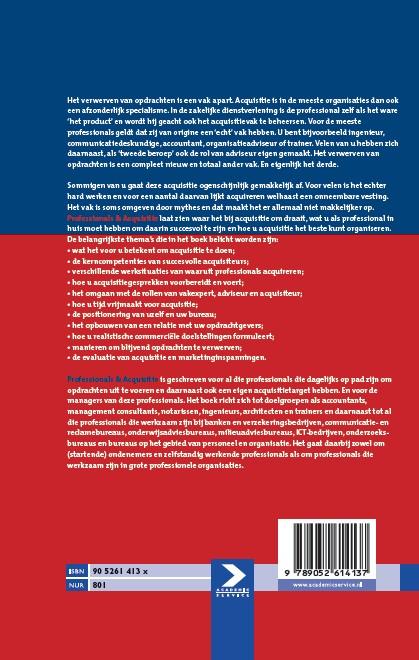 Achterkant van Professionals & Acquisitie