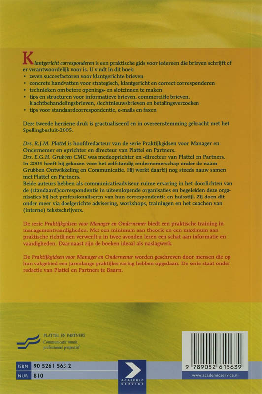 Achterkant van Klantgericht corresponderen